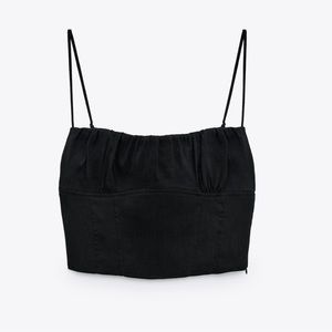 Zara Linen Crop Top